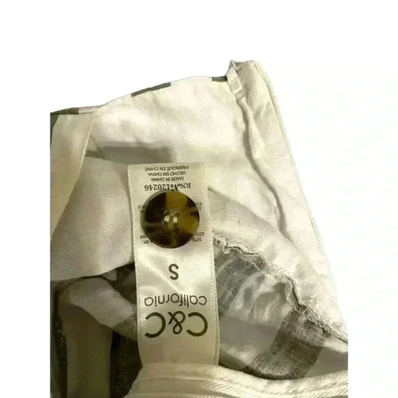 C&c CALIFORNIA Olive Green/ White STRIPED JUMPSUIT  Small Size - Picture 6 of 7